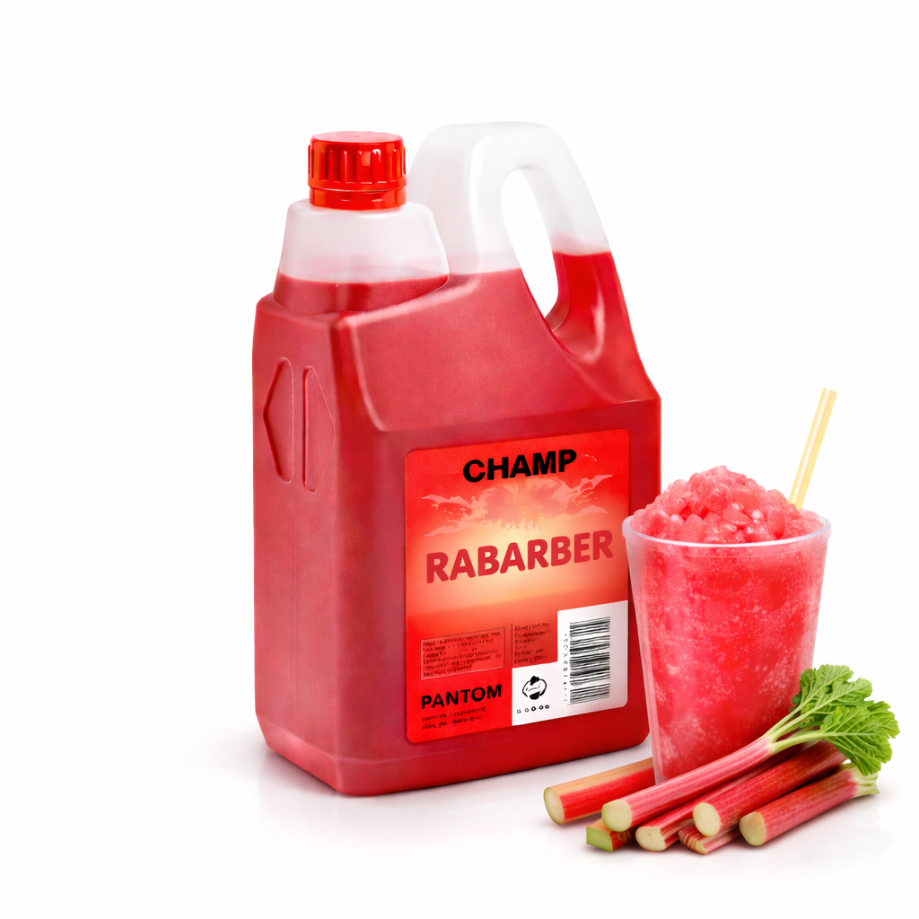 Champ Rabarber slushice fra Funfoods.dk